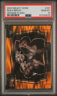 2023 Panini Select Wwe 221 Rhea Ripley Orange Flash PSA 10
