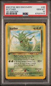2001 Pokemon Neo Discovery 46 Scyther 1st Edition PSA 10