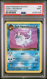 2000 Pokemon Rocket 45 Dark Vaporeon 1st Edition PSA 9
