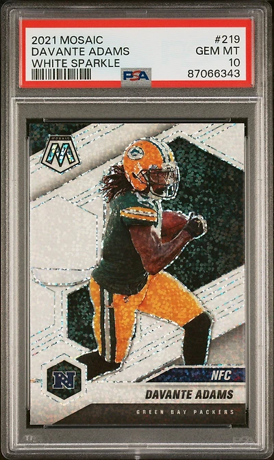 2021 Panini Mosaic 219 Davante Adams White Sparkle PSA 10