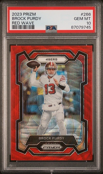 2023 Panini Prizm 266 Brock Purdy Wave PSA 10
