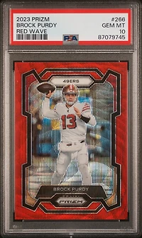 2023 Panini Prizm 266 Brock Purdy Red Wave PSA 10