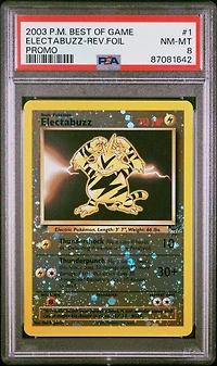 2003 Pokemon Best Of Game Promo 1 Electabuzz-reverse Foil PSA 8