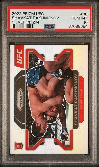 2022 Panini Prizm Ufc 80 Shavkat Rakhmonov Silver Prizm PSA 10