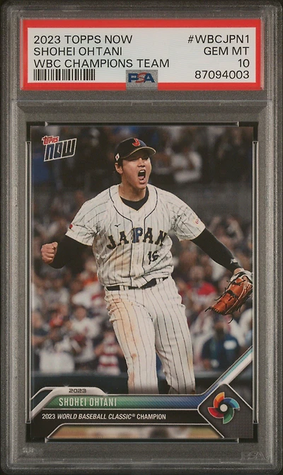 2023 Topps Now World Baseball Classic Champions Team Wbcjpn1 Shohei Ohtani PSA 10