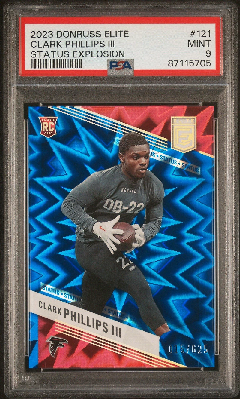 2023 Panini Donruss Elite 121 Clark Phillips Iii Status Explosion PSA 9