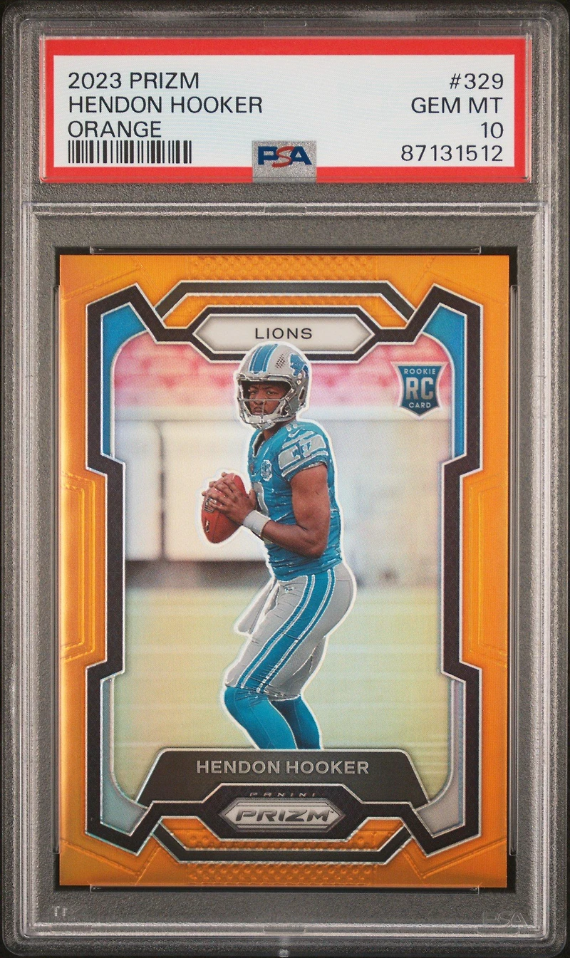 2023 Panini Prizm 329 Hendon Hooker Orange Prizm PSA 10