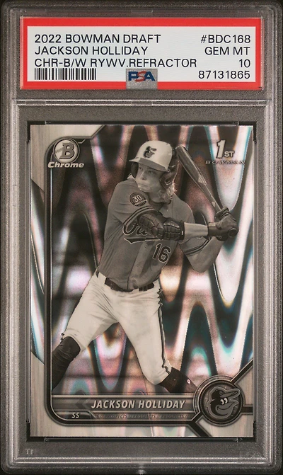 2022 Bowman Draft Bdc168 Jackson Holliday Chrome-black & White Raywave Refractor PSA 10