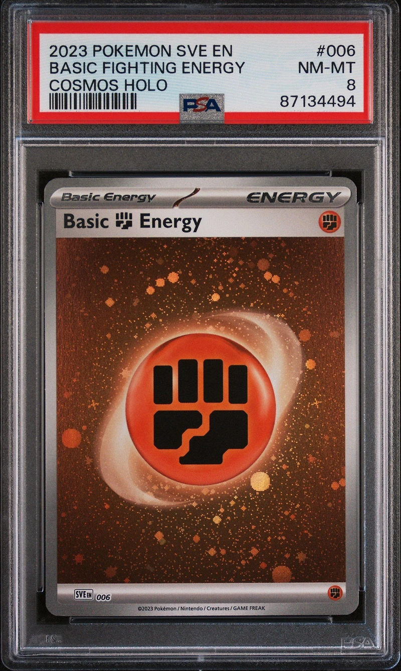 2023 Pokemon Sve En-basic Energies 006 Basic Fighting Energy Cosmos Holo PSA 8