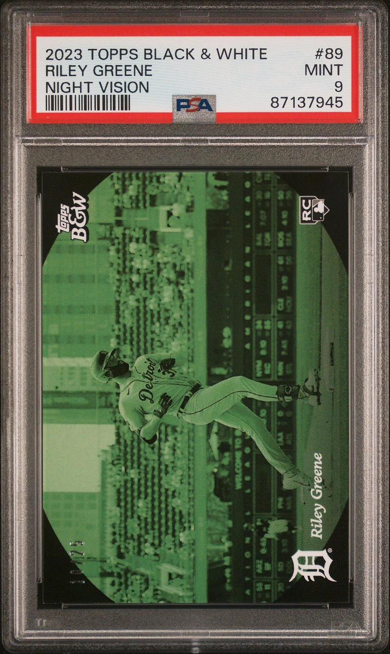 2023 Topps Black And White 89 Riley Greene Night Vision PSA 9