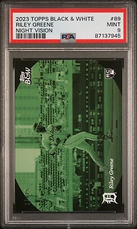 2023 Topps Black And White 89 Riley Greene Night Vision PSA 9