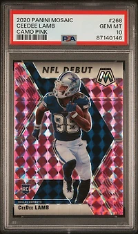 2020 Panini Mosaic 268 Ceedee Lamb Camo Pink PSA 10