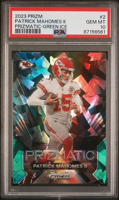 2023 Panini Prizm Prizmatic 2 Patrick Mahomes Ii Green Ice PSA 10