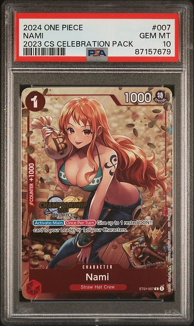 2024 One Piece Championship 2023 Celebration Pack 007 Nami PSA 10