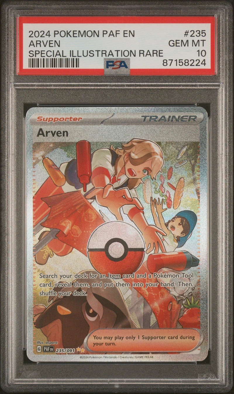 2024 Pokemon Paf En-paldean Fates 235 Arven Special Illustration Rare PSA