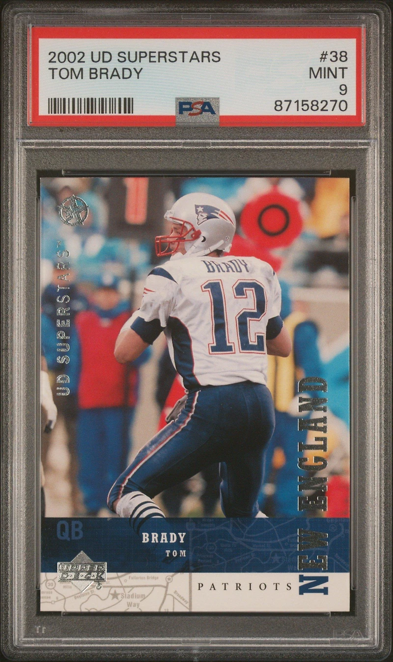 2002 Upper Deck Superstars 38 Tom Brady PSA 9