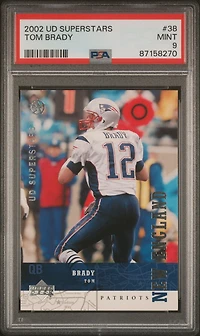 2002 Upper Deck Superstars 38 Tom Brady PSA 9