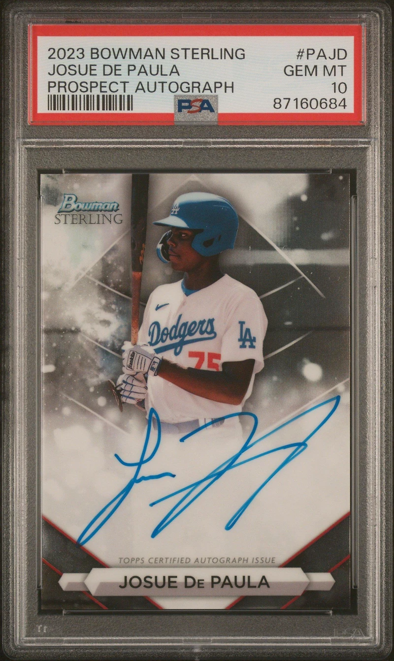 2023 Bowman Sterling Prospect Autographs Pajd Josue De Paula PSA 10
