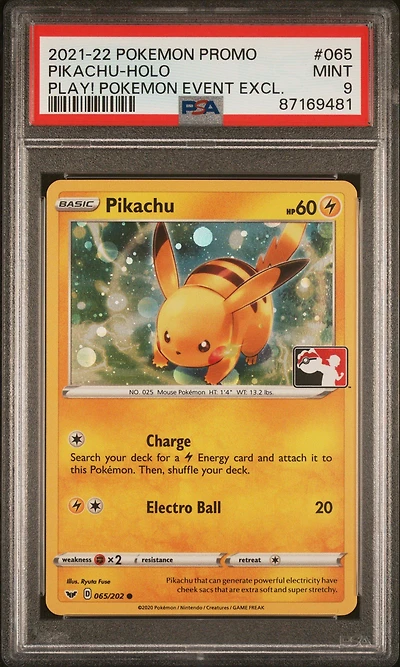 2021-22 Pokemon Promo 065 Pikachu-holo Play! Pokemon Event Exclusive PSA