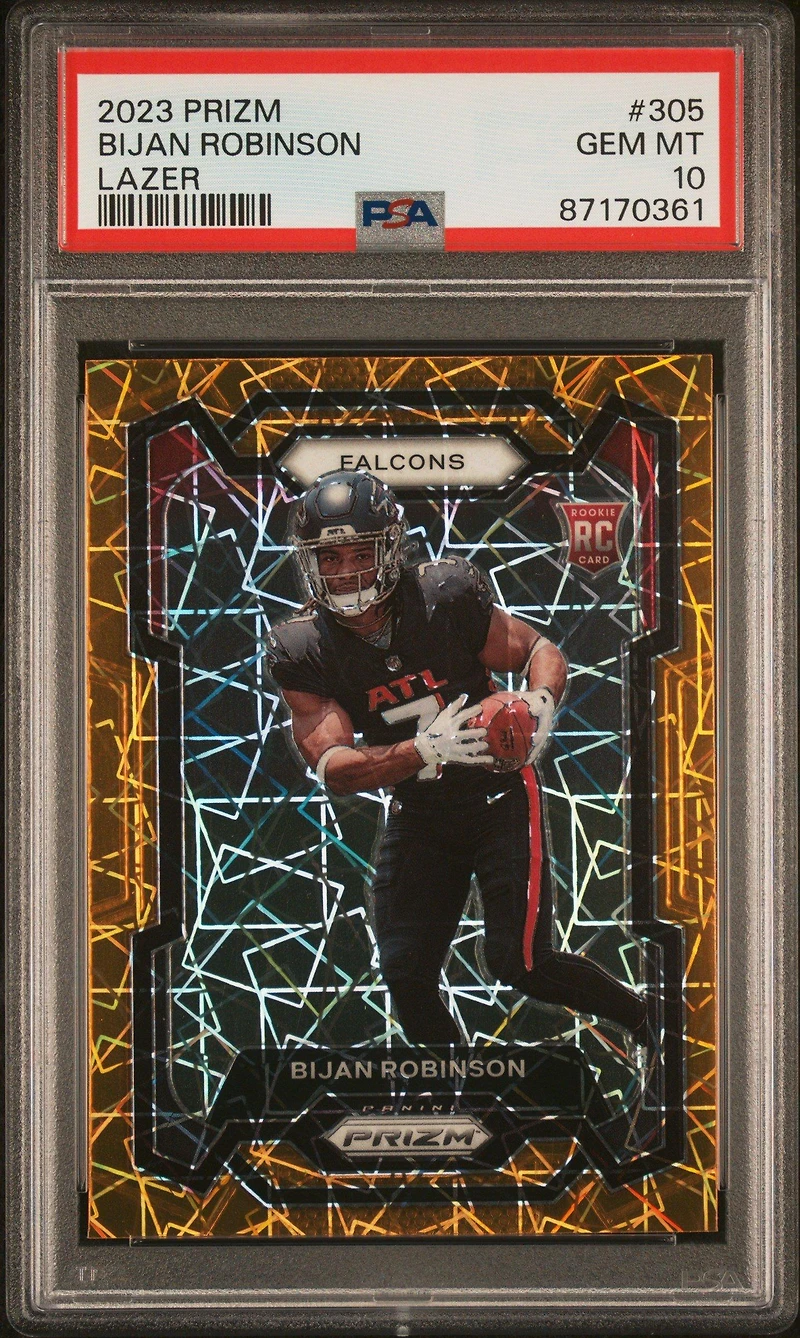 2023 Panini Prizm 305 Bijan Robinson Lazer Prizm PSA