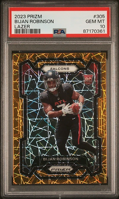 2023 Panini Prizm 305 Bijan Robinson Lazer Prizm PSA