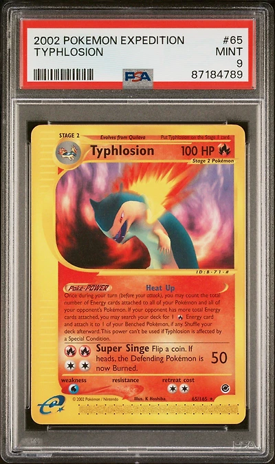 2002 Pokemon Expedition 65 Typhlosion PSA 9