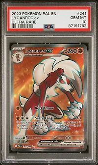 2023 Pokemon Pal En-paldea Evolved 241 Lycanroc Ex Ultra Rare PSA 10