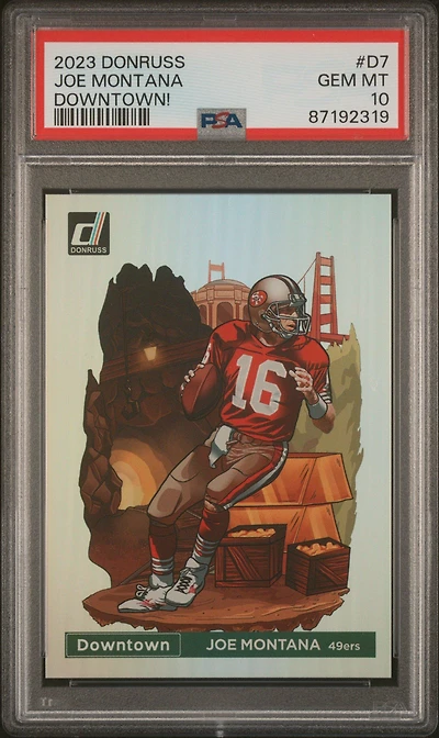 2023 Panini Donruss Downtown! D7 Joe Montana PSA
