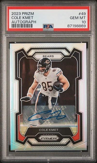 2023 Panini Prizm 49 Cole Kmet Autograph PSA 10