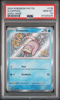 2024 Pokemon Paf En-paldean Fates 116 Slowpoke Shiny Rare PSA 10