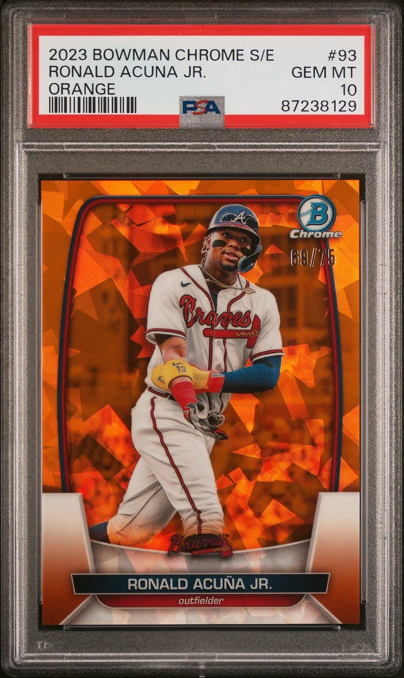2023 Bowman Chrome Sapphire Edition 93 Ronald Acuna Jr. Orange PSA 10