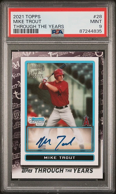 2021 Topps Through The Years 28 Mike Trout PSA 9