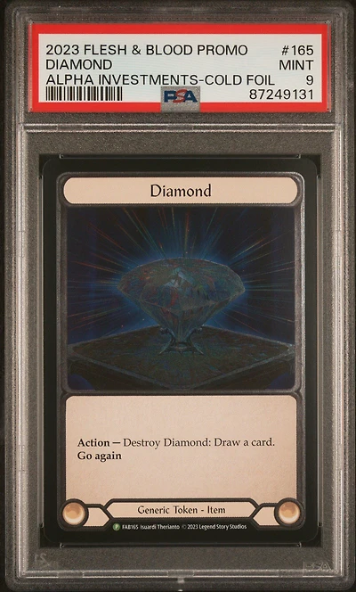 2023 Flesh And Blood Promo 165 Diamond Alpha Investments-cold Foil PSA