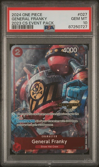 2024 One Piece Championship 2023 Event Pack 027 General Franky PSA 10