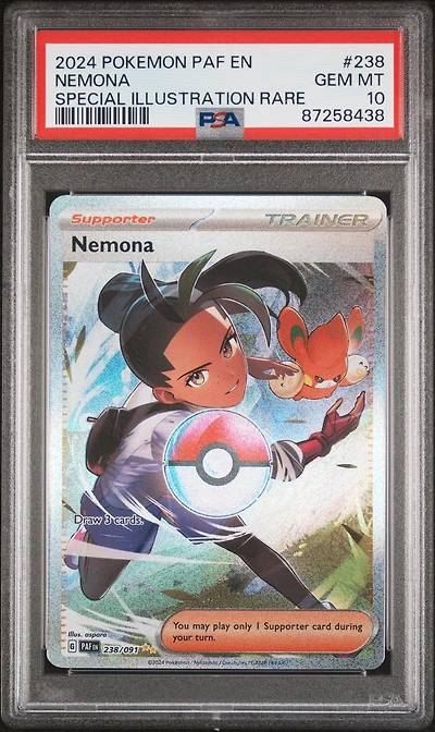 2024 Pokemon Paf En-paldean Fates 238 Nemona Special Illustration Rare PSA