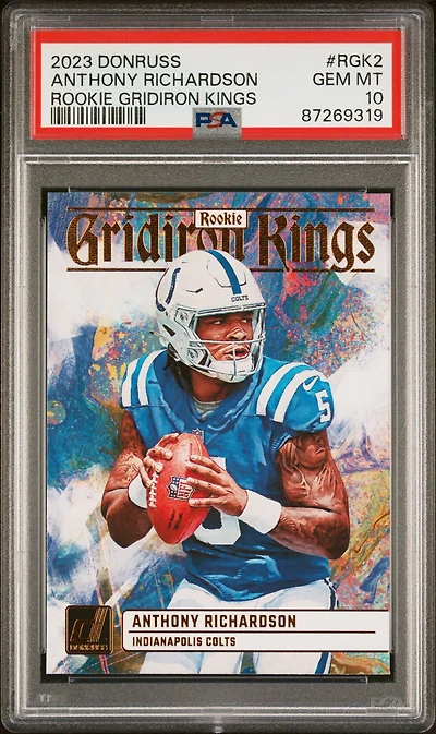 2023 Panini Donruss Rookie Gridiron Kings Rgk2 Anthony Richardson PSA 10