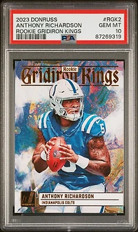 2023 Panini Donruss Rookie Gridiron Kings Rgk2 Anthony Richardson PSA 10