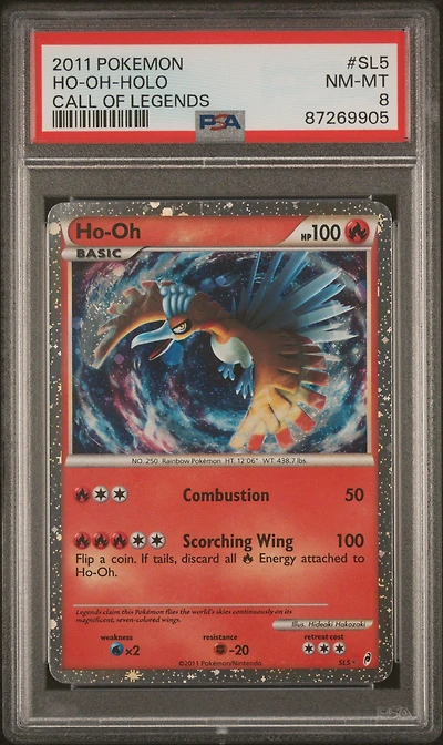 2011 Pokemon Call Of Legends Sl5 Ho-oh-holo PSA 8