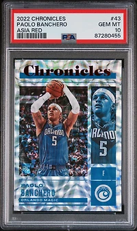2022 Panini Chronicles 43 Paolo Banchero Asia Red PSA 10
