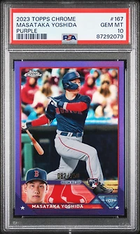 2023 Topps Chrome 167 Masataka Yoshida Purple Refractor PSA 10