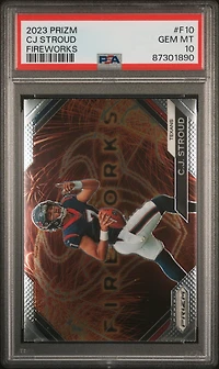 2023 Panini Prizm Fireworks F10 Cj Stroud PSA 10