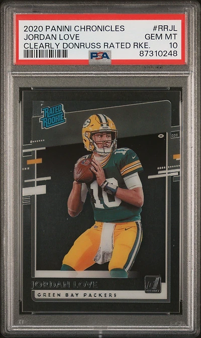 2020 Panini Chronicles Clearly Donruss Rated Rookies Rrjl Jordan Love PSA