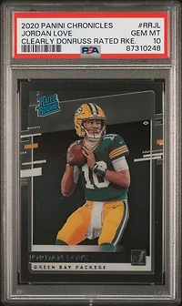 2020 Panini Chronicles Clearly Donruss Rated Rookies Rrjl Jordan Love PSA