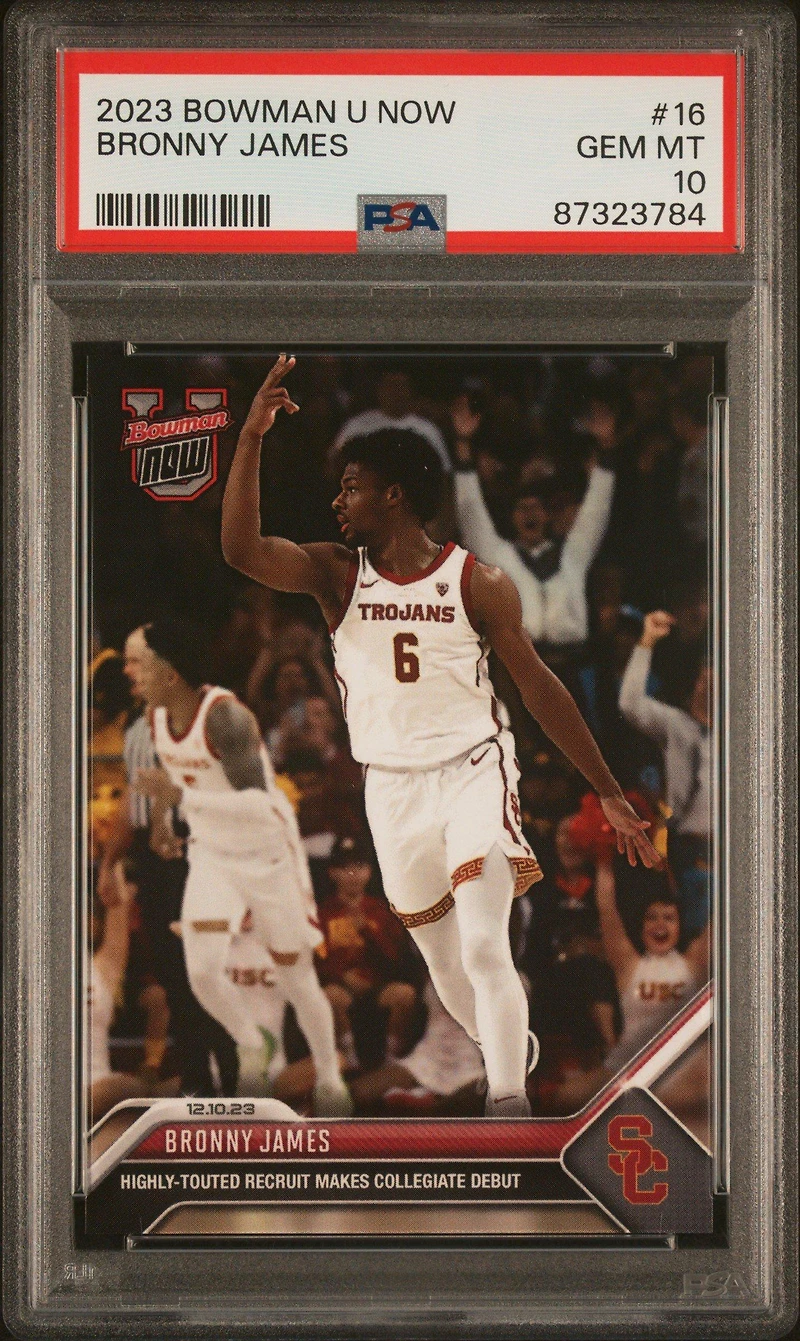 2023 Bowman U Now 16 Bronny James PSA 10