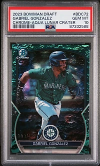 2023 Bowman Draft Bdc72 Gabriel Gonzalez Chrome-aqua Lunar Crater PSA 10