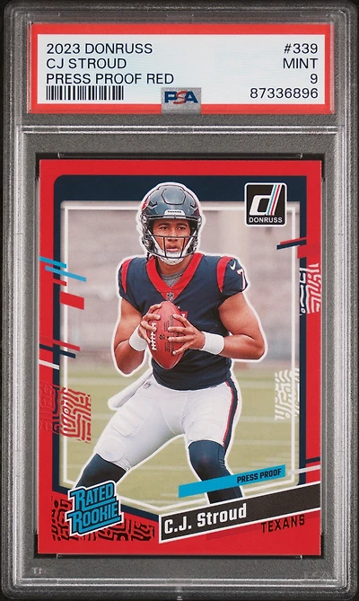 2023 Panini Donruss 339 Cj Stroud Press Proof Red PSA 9