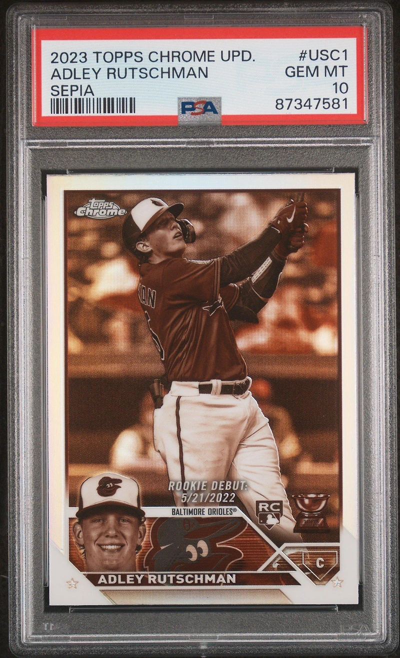 2023 Topps Chrome Update Usc1 Adley Rutschman Sepia Refractor PSA 10