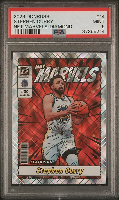 2023 Panini Donruss Net Marvels 14 Stephen Curry Diamond PSA 9
