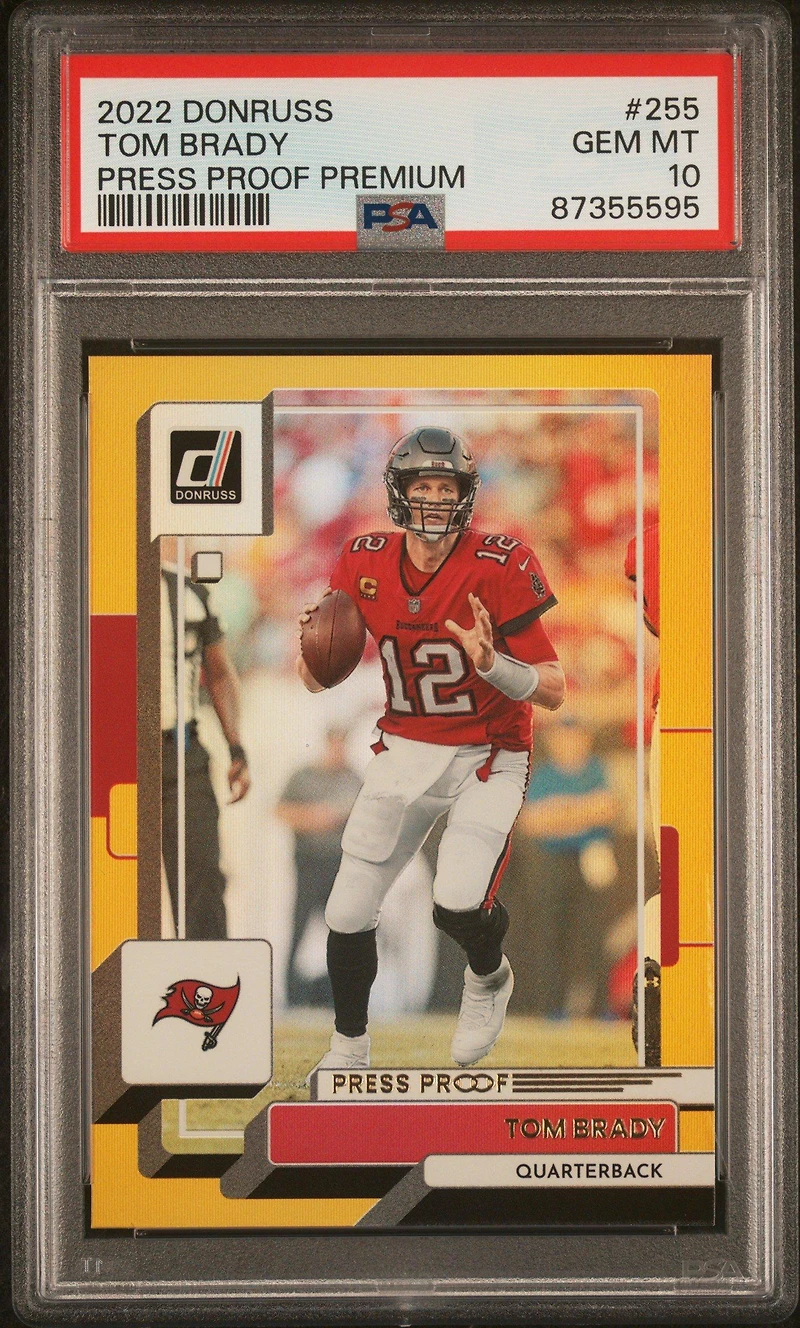 2022 Panini Donruss 255 Tom Brady Press Proof Premium PSA 10