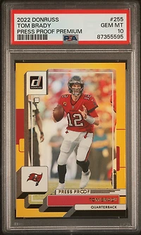 2022 Panini Donruss 255 Tom Brady Press Proof Premium PSA 10